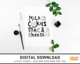 Milk Cookies Mac & Cheese - SVG Digital Download