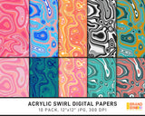Acrylic Swirl Digital Papers Pack