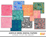 Acrylic Swirl Digital Papers Pack