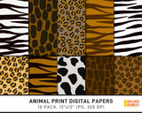 Animal Print Digital Papers Pack