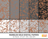 Marbled Gold Digital Papers Pack