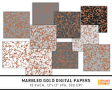 Marbled Gold Digital Papers Pack