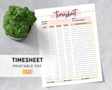 Timesheet Printable