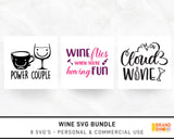 Wine SVG Bundle Digital Designs