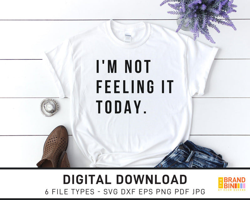 I'm Not Feeling It Today - SVG Digital Download