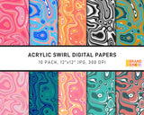 Acrylic Swirl Digital Papers Pack