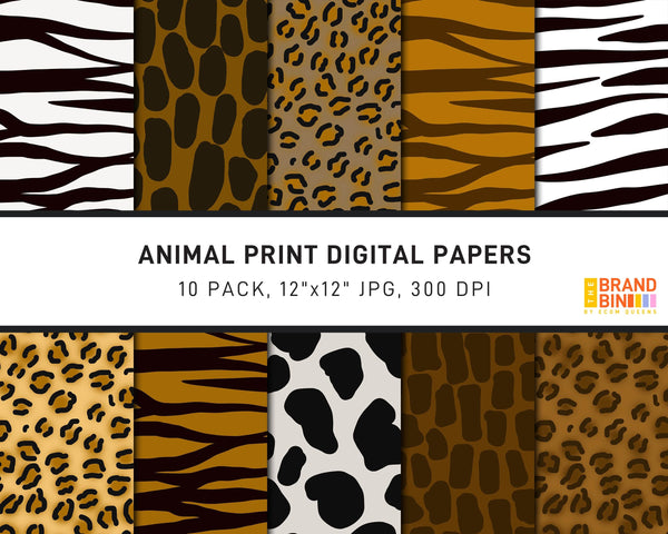Animal Print Digital Papers Pack