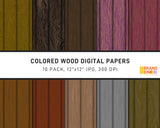 Colored Wood Digital Papers Pack
