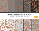 Marbled Gold Digital Papers Pack
