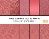 Rose Gold Foil Digital Papers Pack